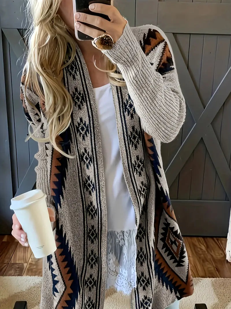 – Cardigan with ethnic print