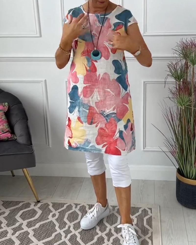 Valenzora | Sommerkleid mit asymmetrischem Schnitt und hohem Schlitz