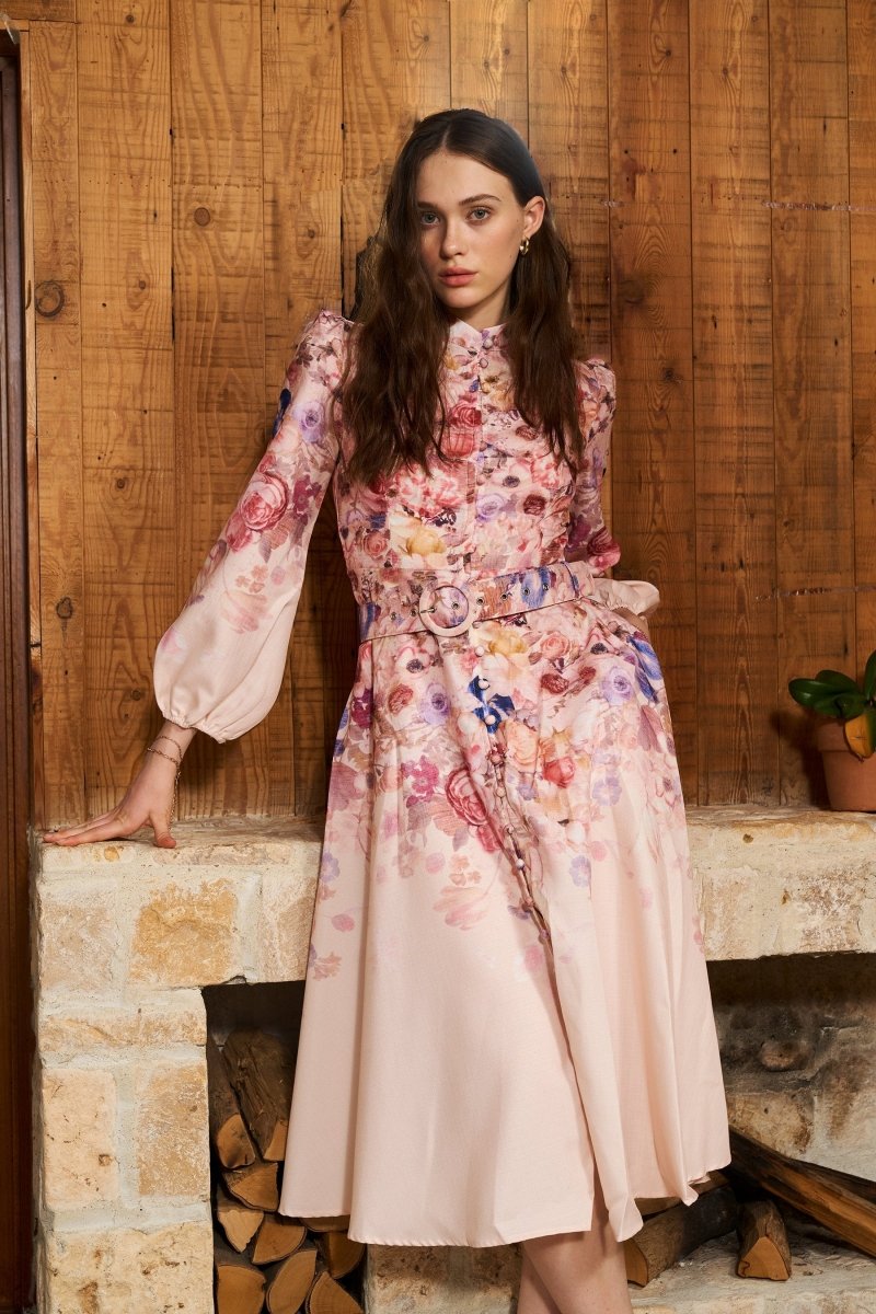 Valenzora | Midikleid mit Blumenmuster