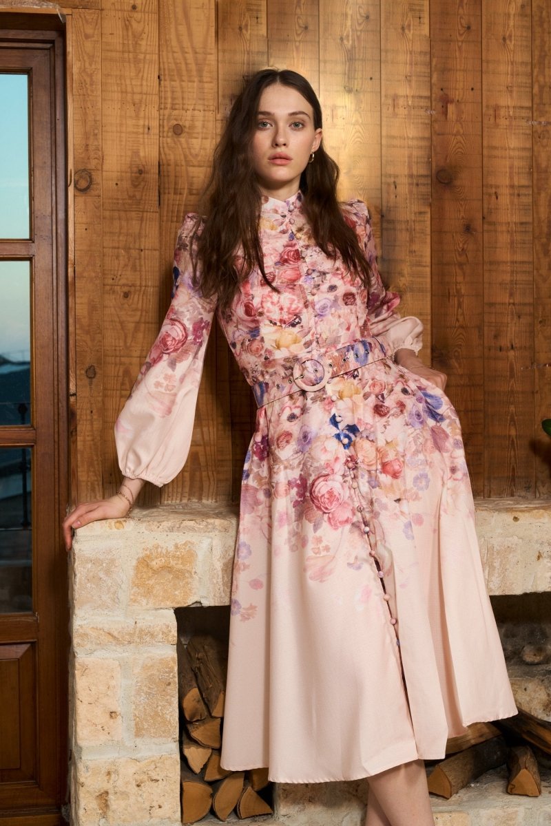 Valenzora | Midikleid mit Blumenmuster