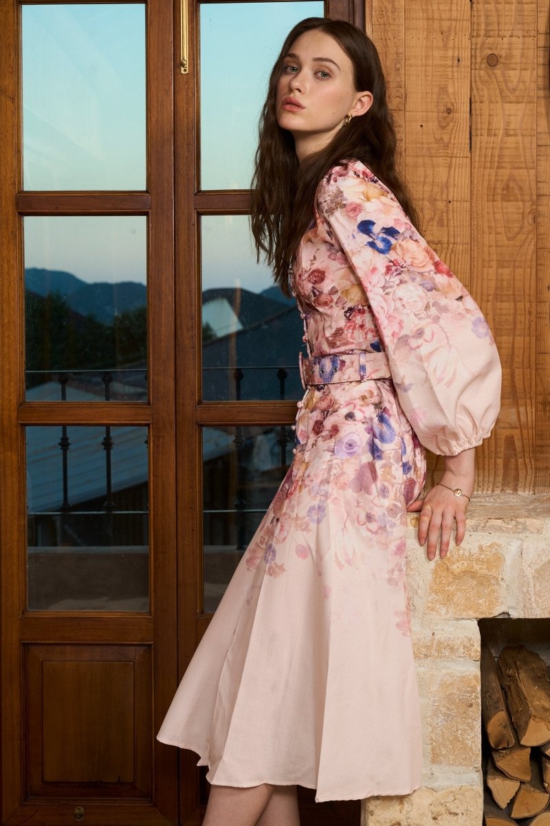 Valenzora | Midikleid mit Blumenmuster