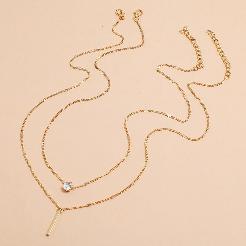 Valenzora | Halskette Glitzer Gold Anhänger Set Vintage Schmuck