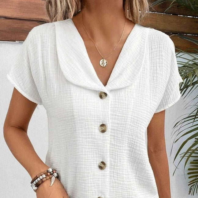 Valenzora | T-Shirt mit Knopfleiste