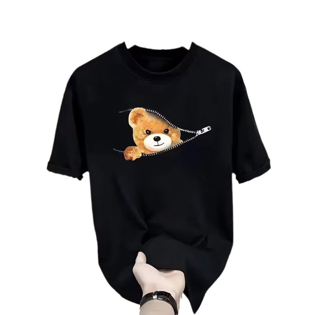 Valenzora | Cartoon-Bären-T-Shirt für Frühling/Sommer