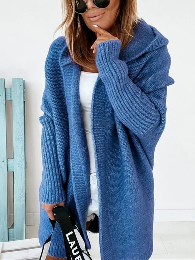 Coat with hood and solid color