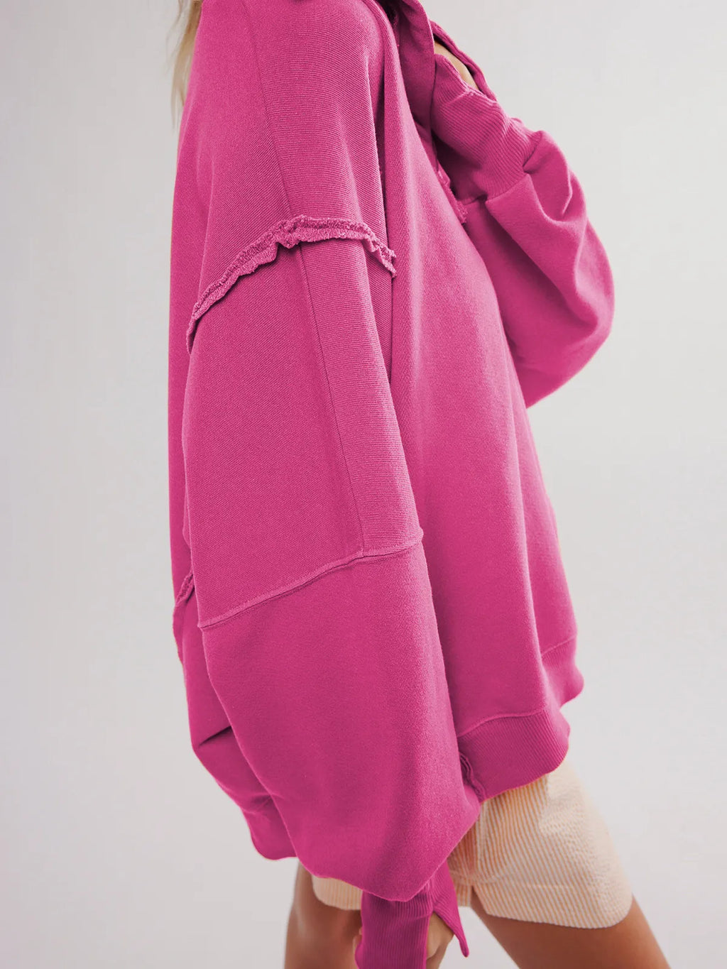 Valenzora - Lässiges Sweatshirt mit Knöpfen und Laternenärmeln