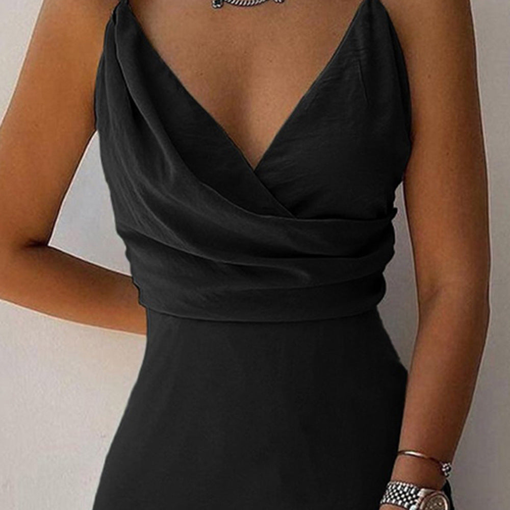 Valenzora | Midikleid mit V-Ausschnitt, Print und Schlitz