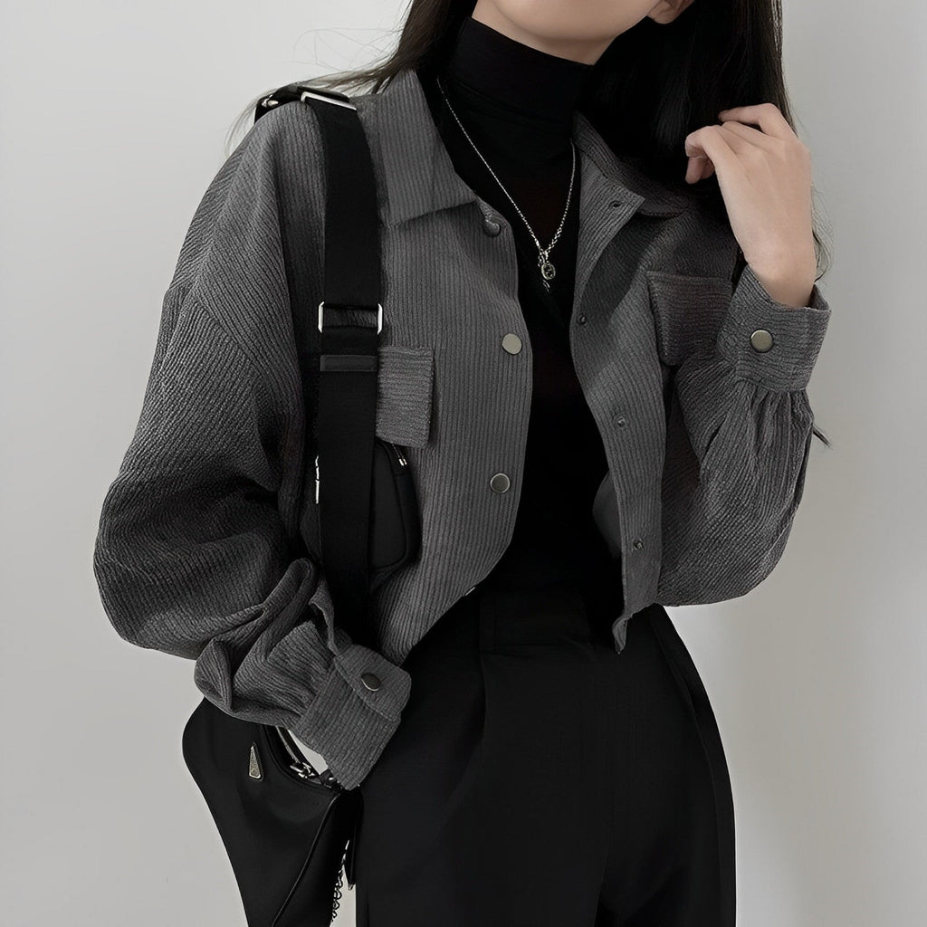 Valenzora | Women's Corduroy Jacket with Short Lapel