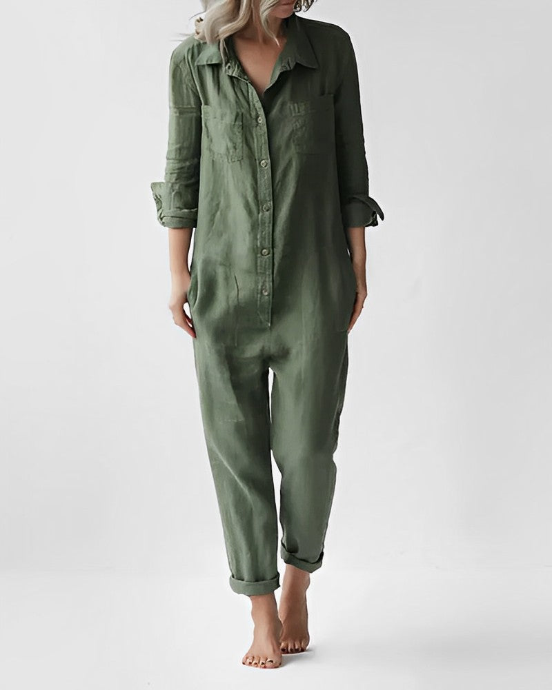 Eleganter Overall in Smaragdgrün