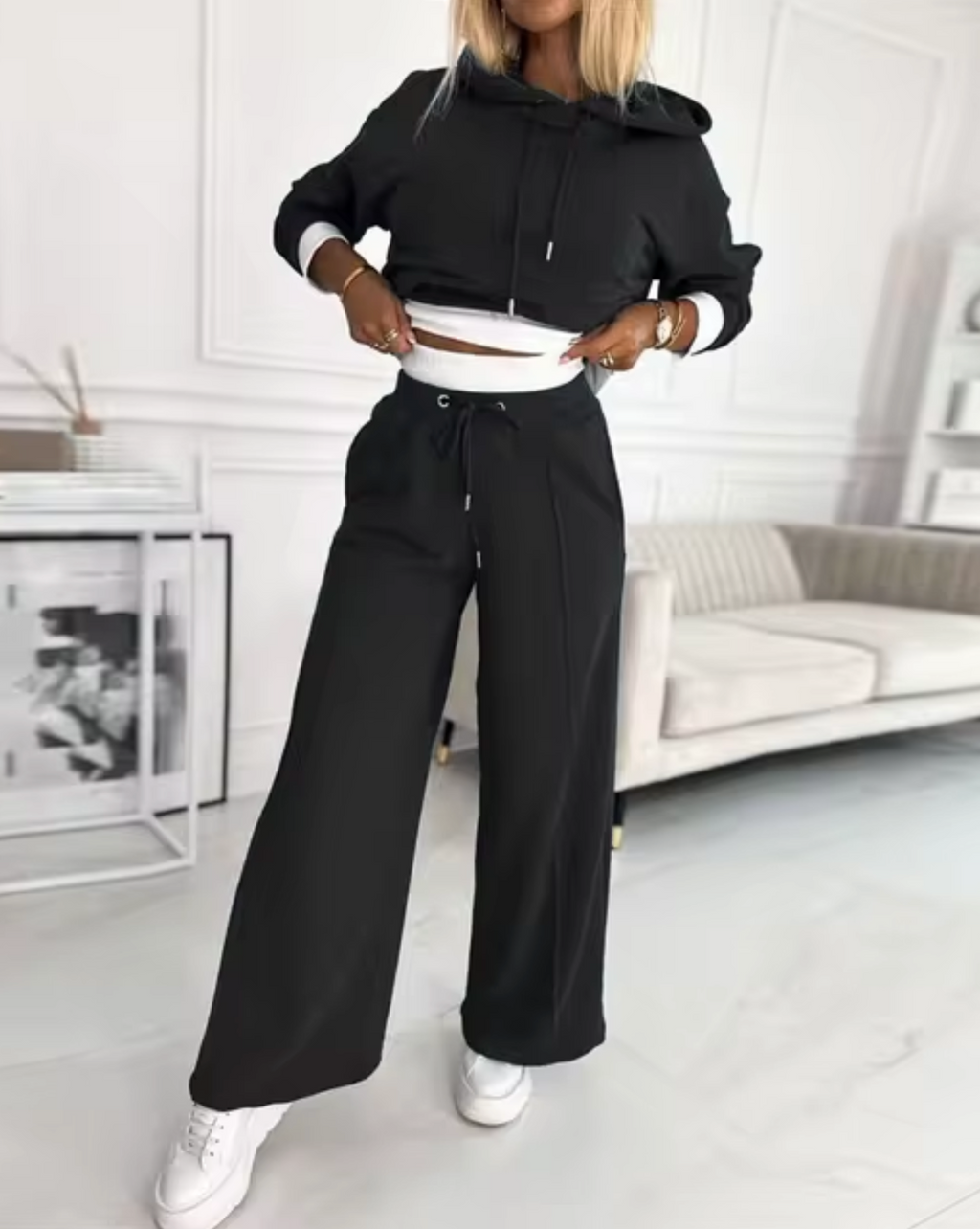 Valenzora | Zweiteiliger Kapuzenpullover und weite Hose