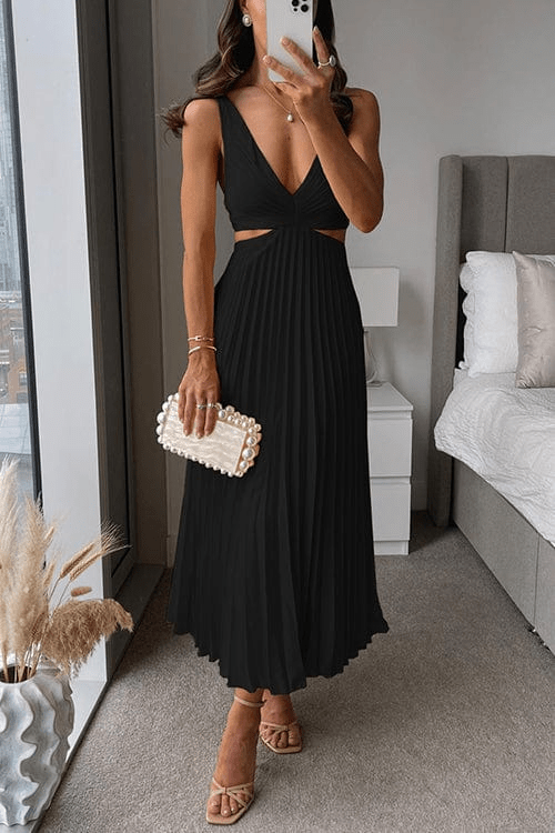 Valenzora | Kleid mit Plisseekragen, Damenabendkleid