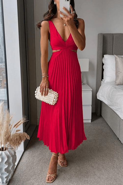 Valenzora | Kleid mit Plisseekragen, Damenabendkleid