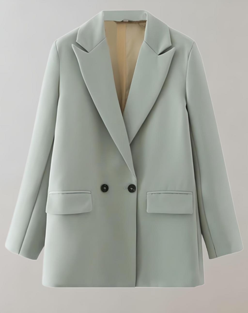 Valenzora | Comfortable solid color formal plus size collar blazer