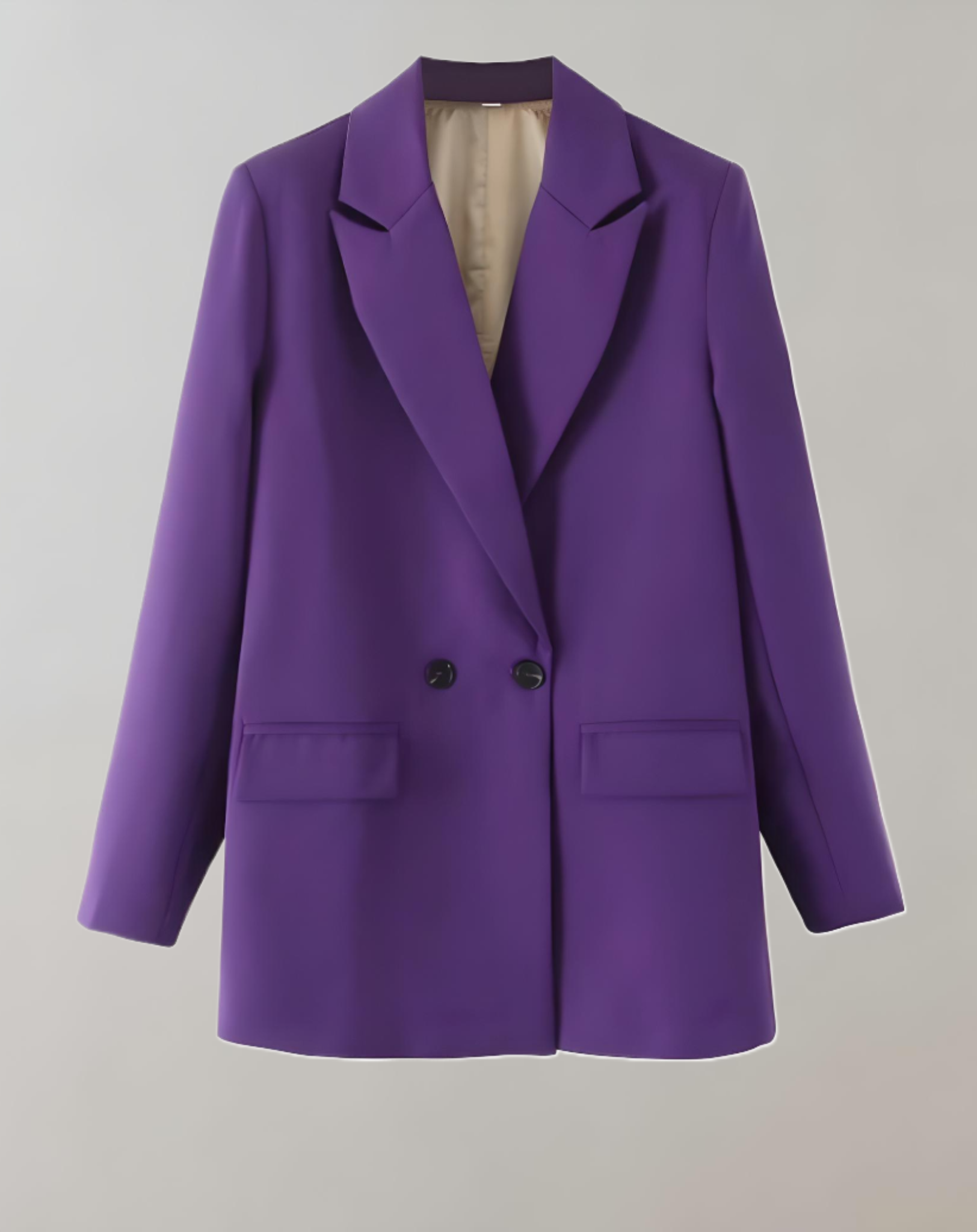 Valenzora | Comfortable solid color formal plus size collar blazer