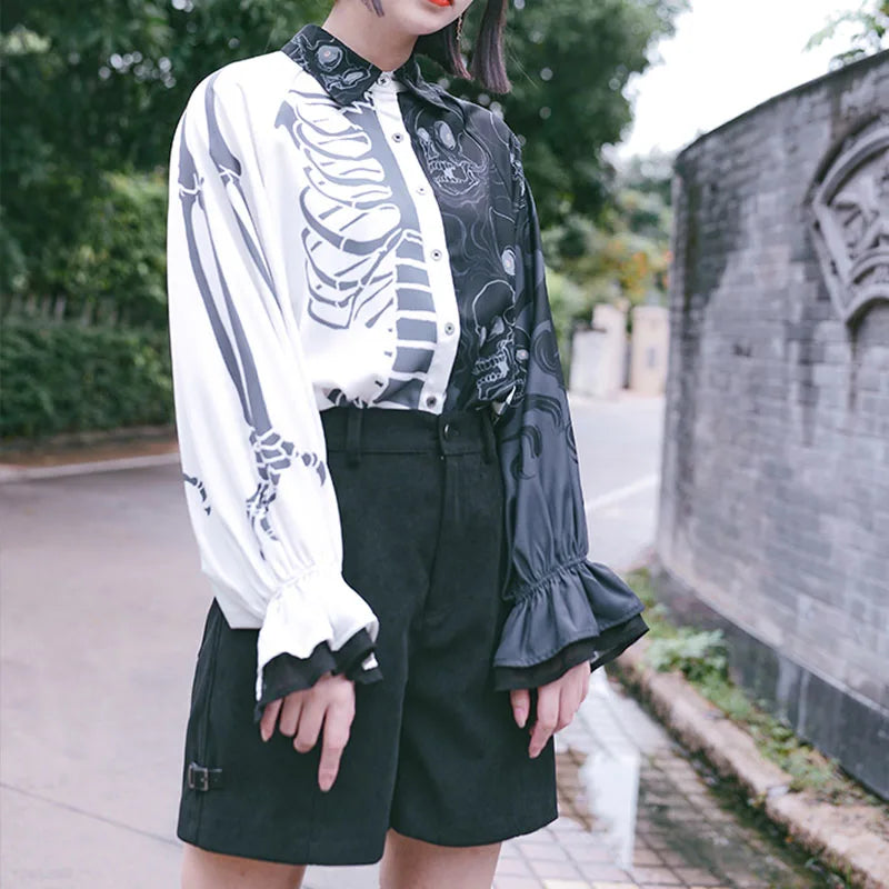 Valenzora | Stylish skull print women's shirts