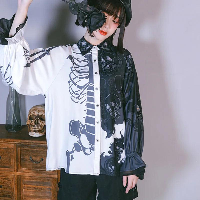 Valenzora | Stylish skull print women's shirts