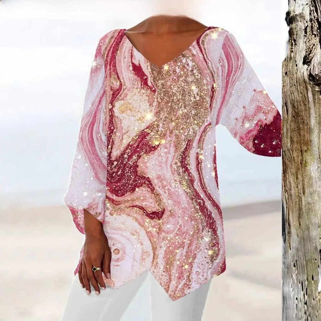 Valenzora | Elegantes Vintage-Damen-Oberteil mit V-Ausschnitt: Stilvoll, bequem und vielseitig