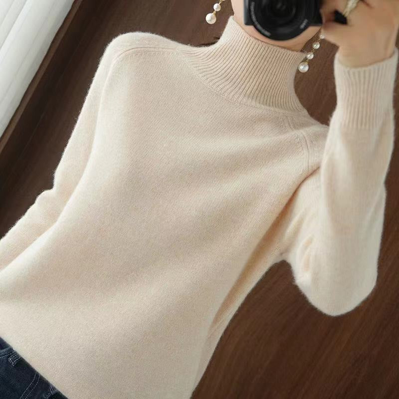 Valenzora | Warm knit sweater with high collar for women