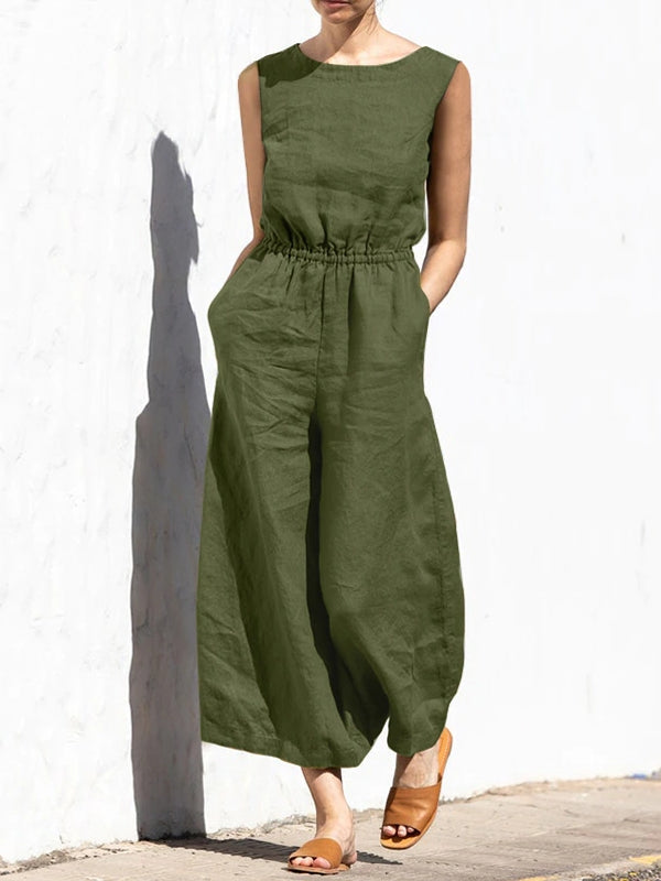 Valenzora | Damen militärgrüner Sommer-Büro-Overall
