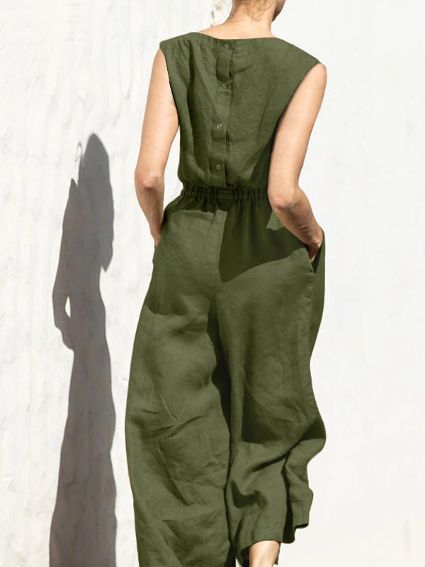 Valenzora | Damen militärgrüner Sommer-Büro-Overall
