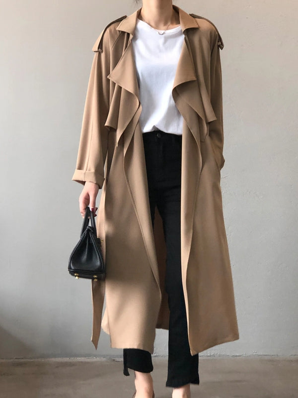 Valenzora | Eleganter langer Trenchcoat-Aktenkoffer mit Gürtel