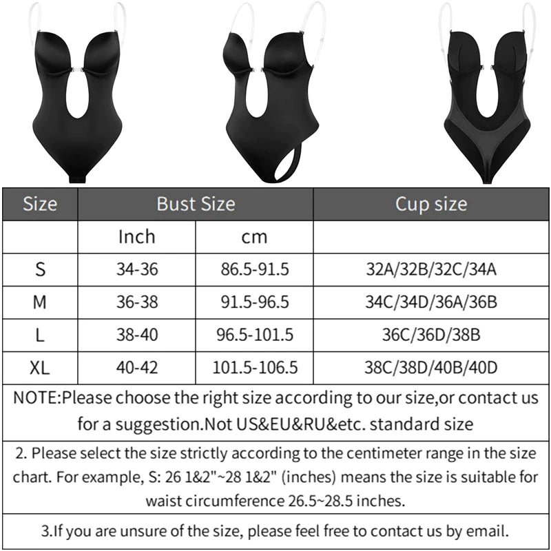 Valenzora | Deep V-neck body shaping bodysuit