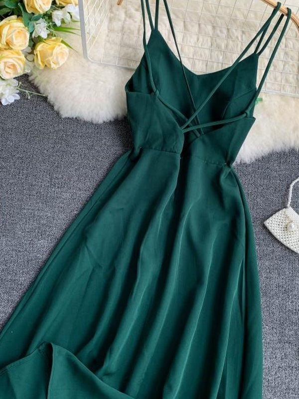 Valenzora | Maxikleid aus smaragdgrüner Baumwollspitze, trägerlos, langes, sexy Damenkleid
