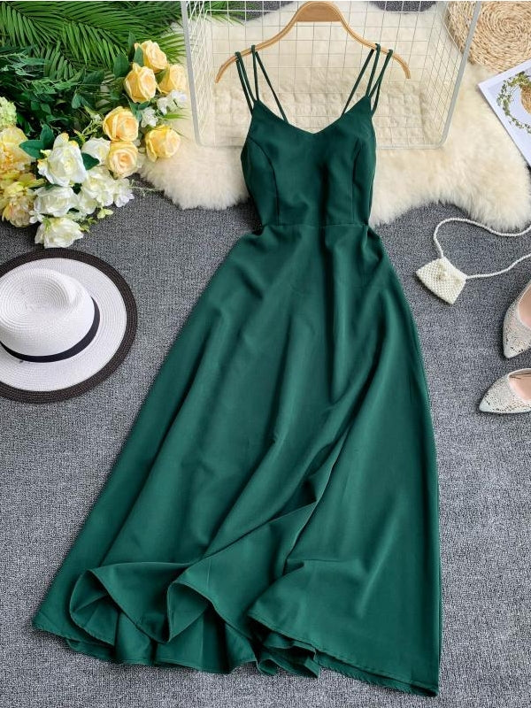 Valenzora | Emerald Green Maxi Dress Cotton Lace Strapless Long Women's Sexy Dress