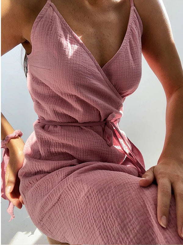 Valenzora | Stylish V-neck sleeveless dress for women