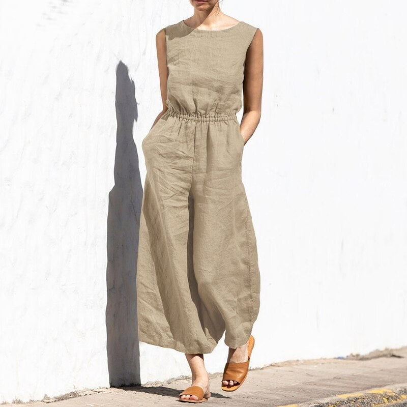 Valenzora | Damen militärgrüner Sommer-Büro-Overall