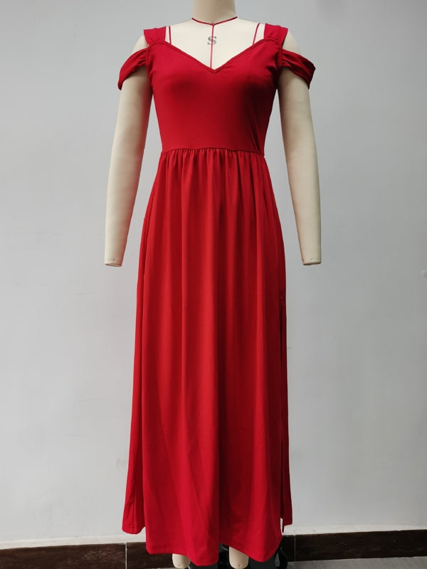 Valenzora | Elegant Off-Shoulder Office Long Dress for Women