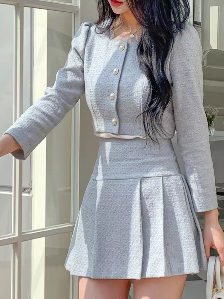 Valenzora | Slim Women's High Waist Mini Skirt Sets