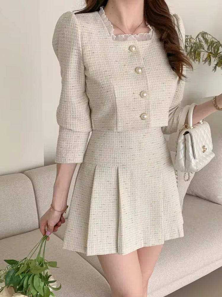 Valenzora | Slim Women's High Waist Mini Skirt Sets