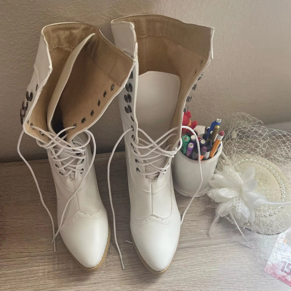 Valenzora | Retro Ritterstiefel für Damen Cosplay High Heels