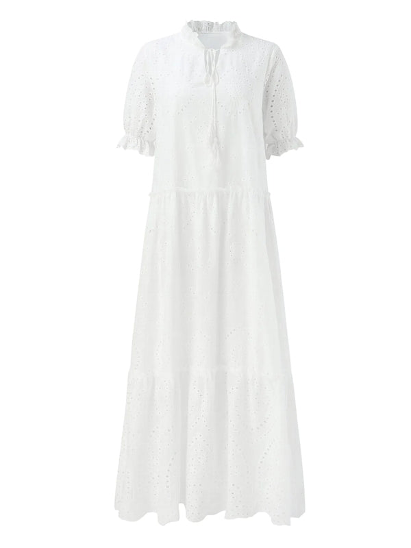 Valenzora | Weißes Plus-Size Rüschenkleid