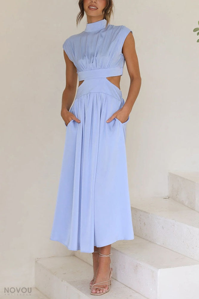 Midi dress with a neckline
