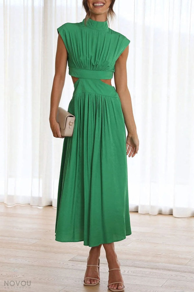 Midi dress with a neckline