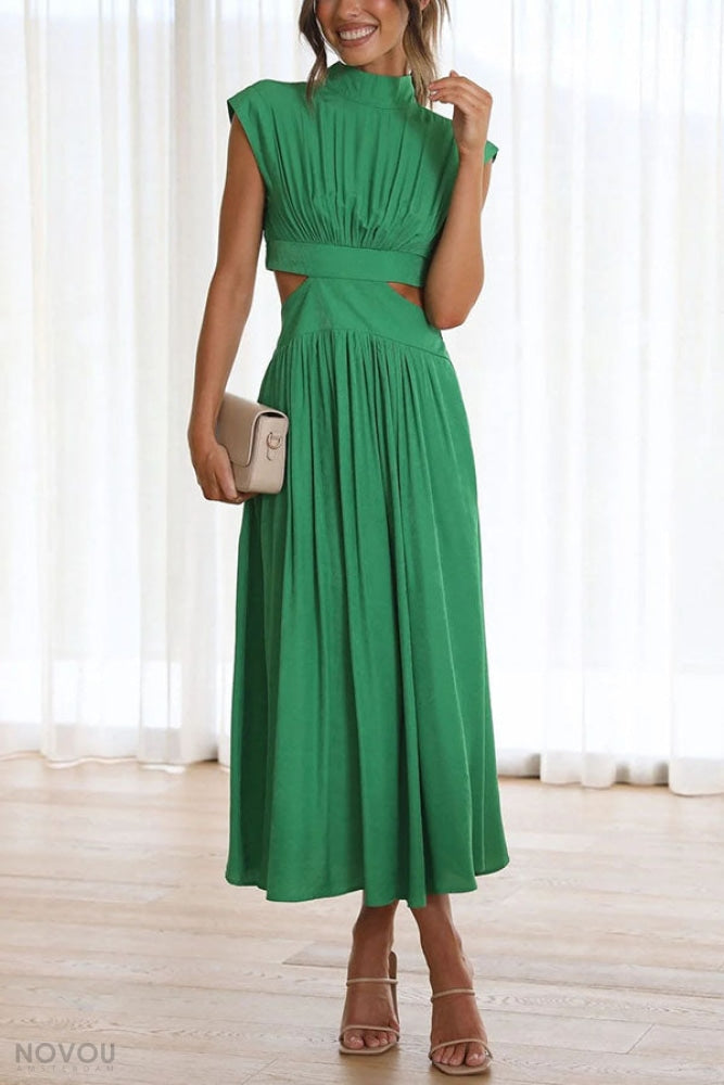Midi dress with a neckline