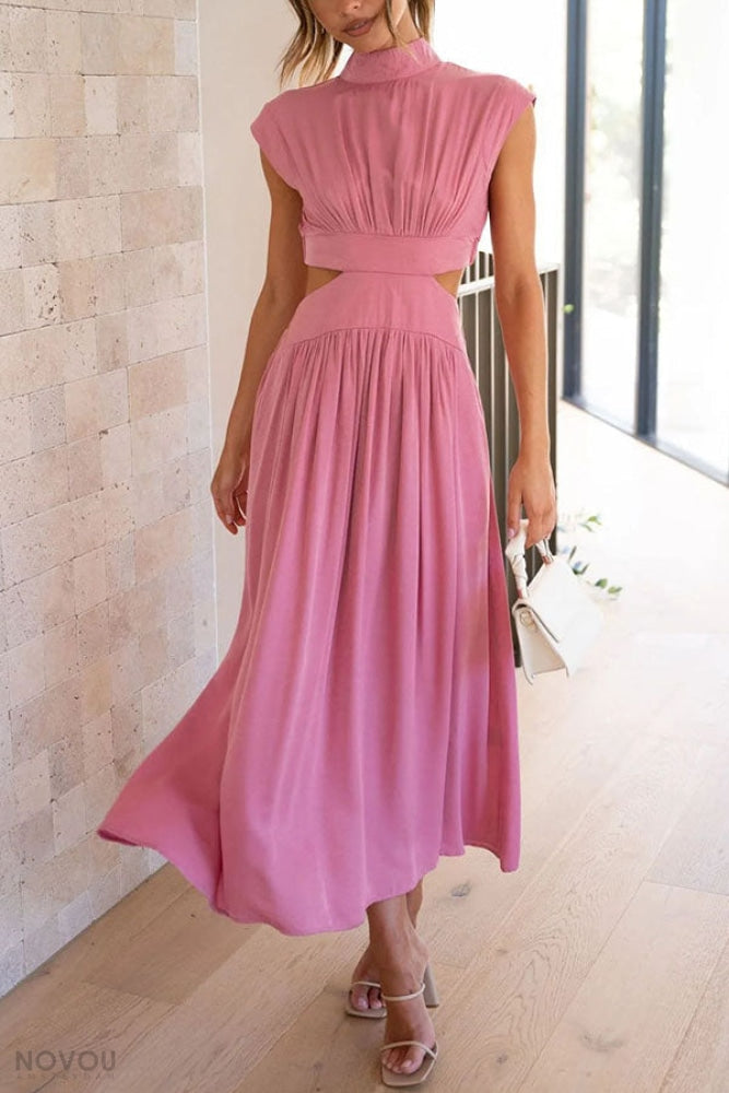 Midi dress with a neckline