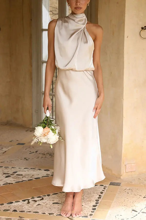 Valenzora | Elegantes ärmelloses Satinkleid für Damen