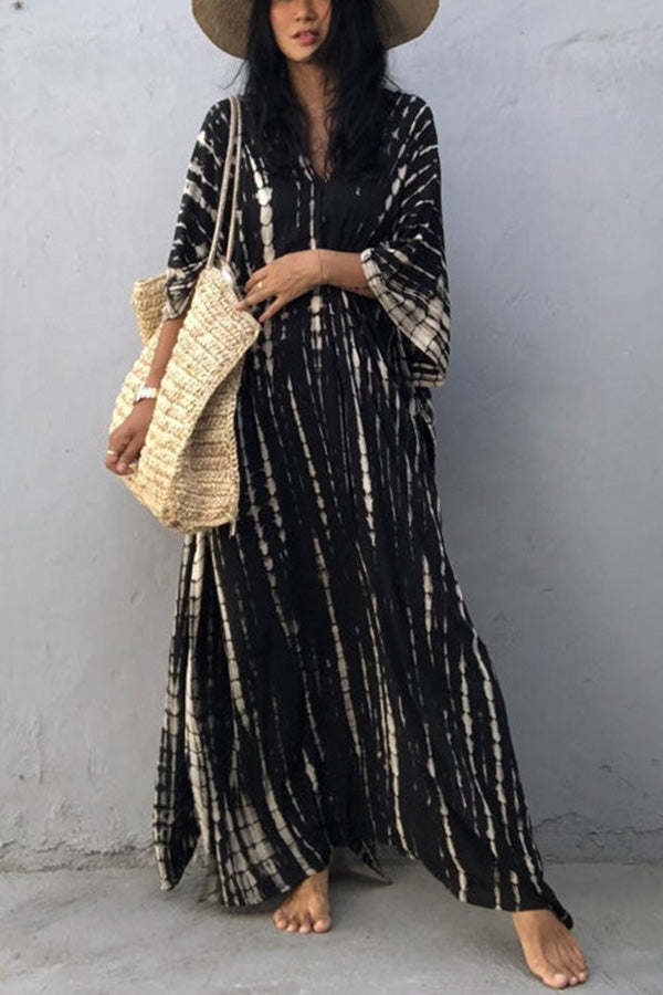 Valenzora Freely – Lockeres Wickelkleid im Batik-Boho-Stil