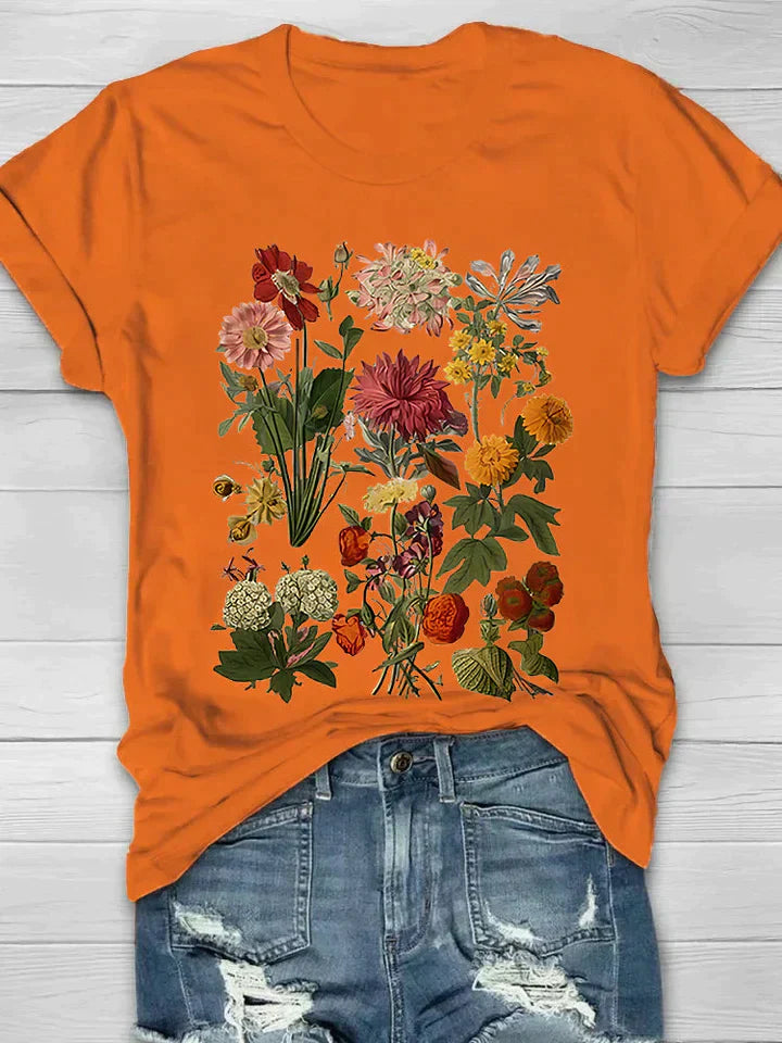 Valenzora | Vintage Floral T-shirt Retro Style For Casual Chic