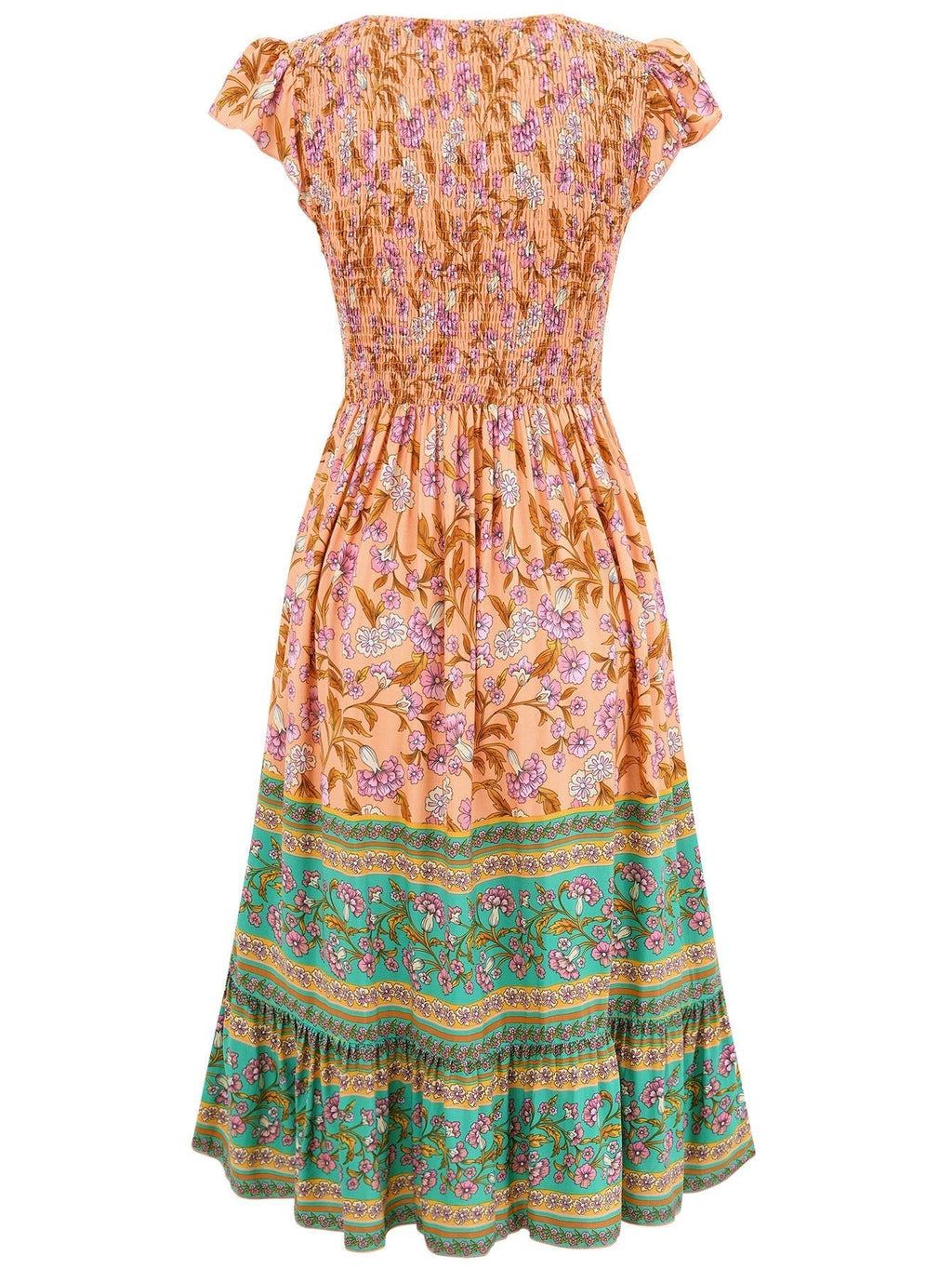 Valenzora with floral print and V-neck