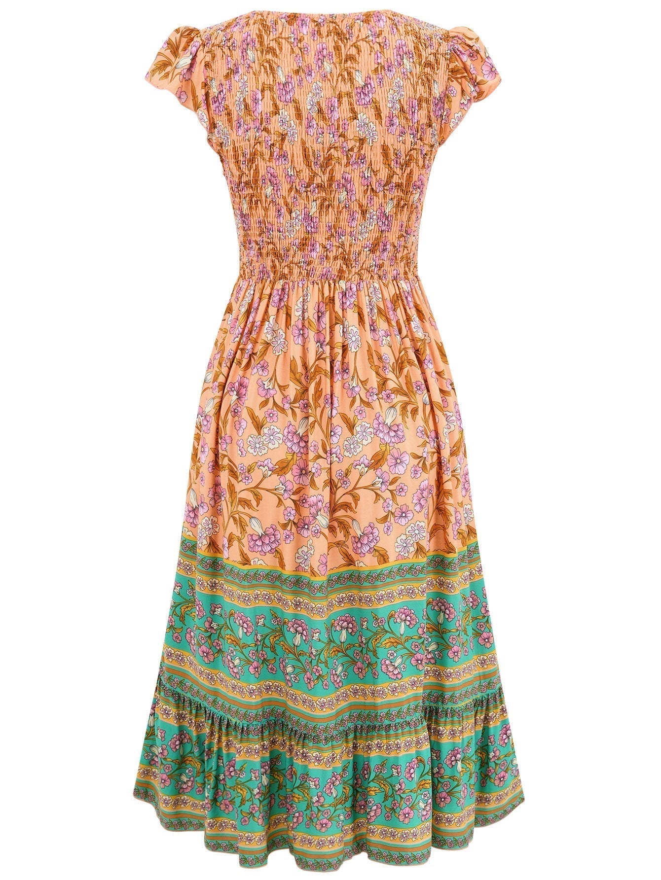 Valenzora with floral print and V-neck