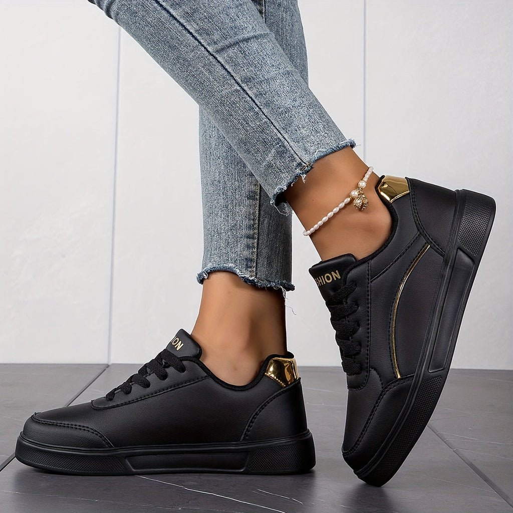 Valenzora | Women's sneakers in a solid color design with laces and a soft sole