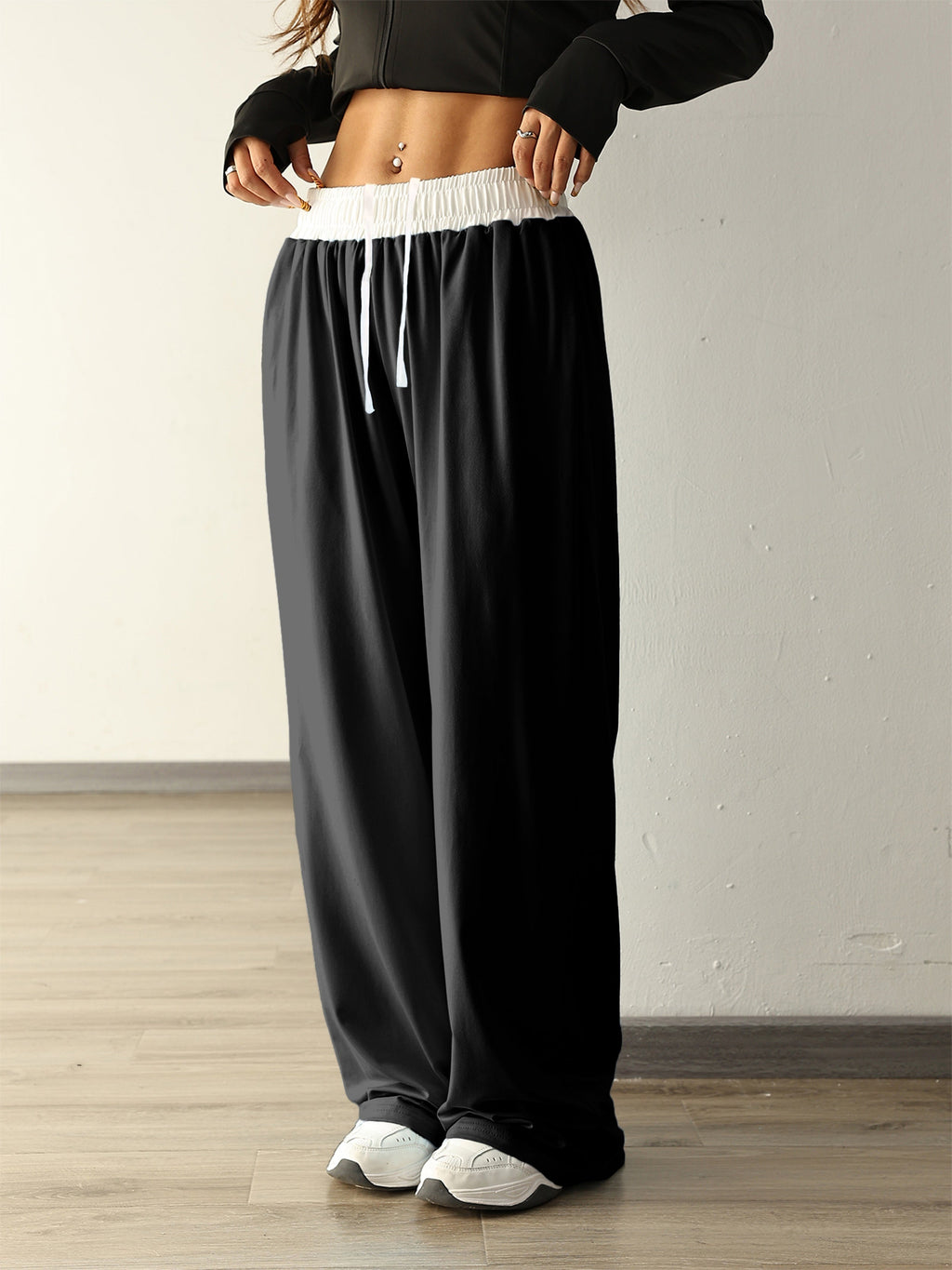 Valenzora | High Stretch Color Combination Tracksuit Bottoms with Pockets