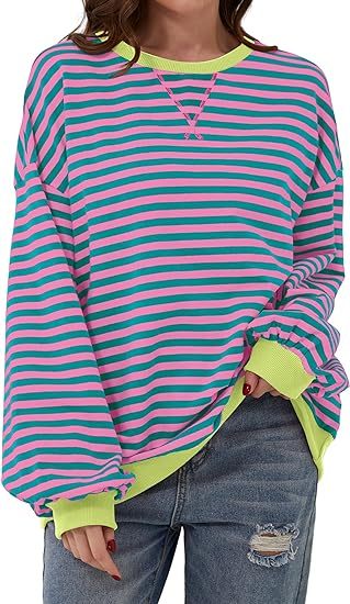 Valenzora | Gestreiftes Sweatshirt in Kontrastfarben