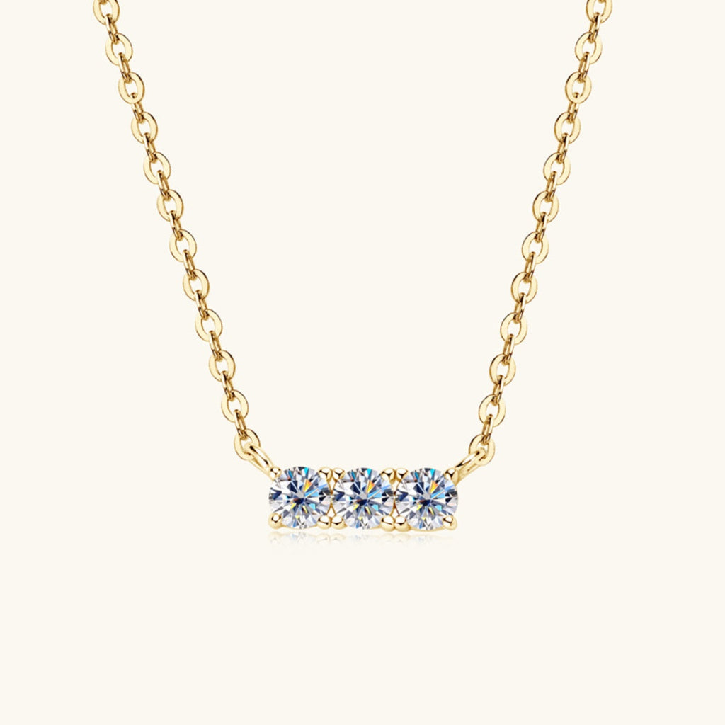 Valenzora | 925 Sterling Silver Inlaid Moissanite Bar Necklace
