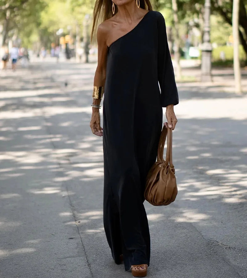 Valenzora | Elegantes, fließendes One-Shoulder-Kleid