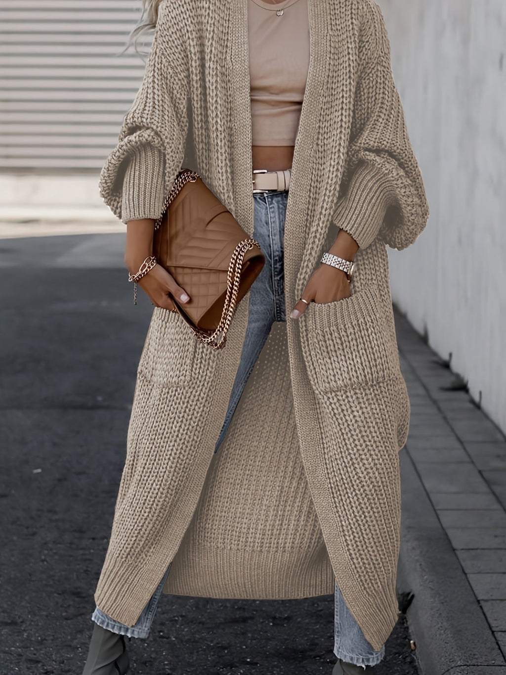 Valenzora Strickjacke aus Wolle mit Taschen für Damen | Perfekt für den Alltag